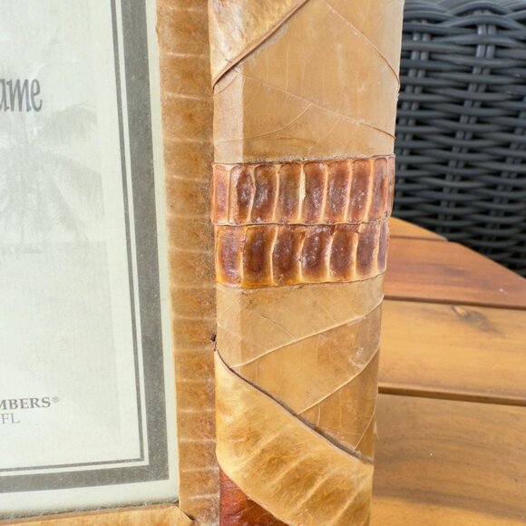 Vintage Natural Leaf Husk Picture Photo Frame 4" X 6" Beachcombers Fort Myers FL - Picture 3 of 8